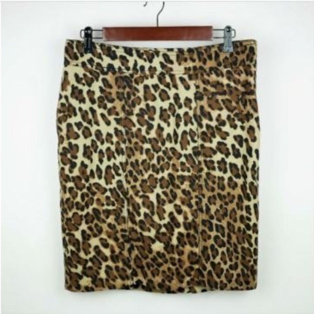 CACHE Brown & black animal print straight skirt